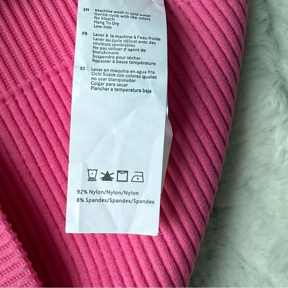 Sommer Ray Ribbed Sports Bra / Crop Top — Pink (S) - Picture 4 of 4